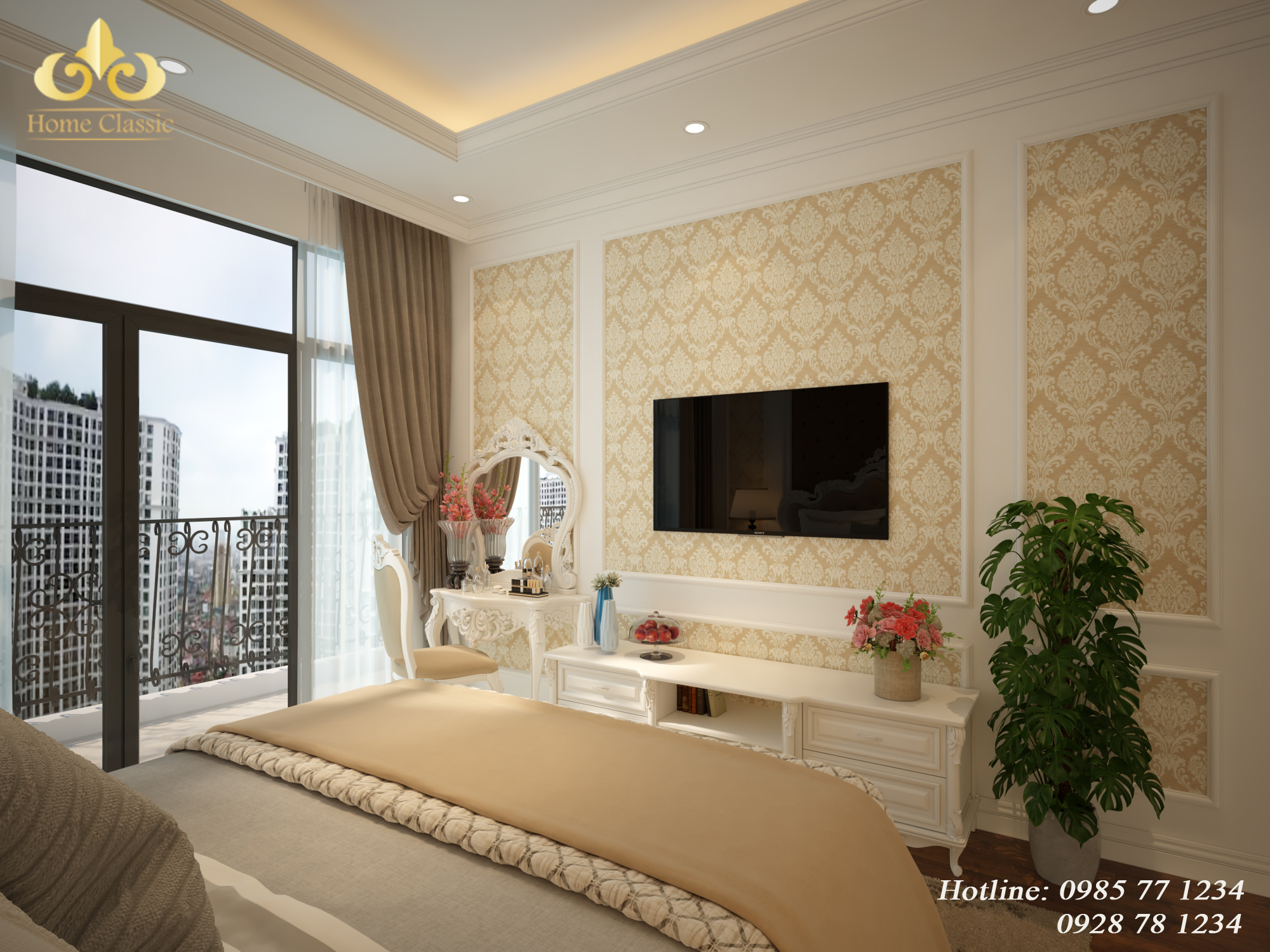 Phòng ngủ Master tân cổ điển tại chung cư Royal City phong-ngu-Master-tan-co-dien-chung-cu-RoyalCity